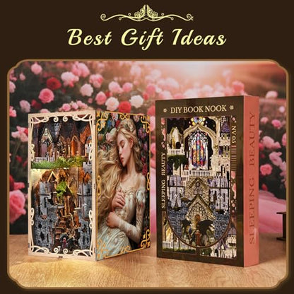 CCCDF Sleeping Beauty Book Nook Kit, DIY Miniature House Dollhouse Kit - color: Sleeping Beauty