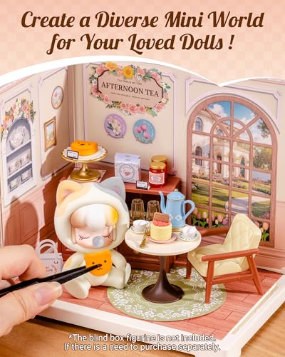 Rolife Super Creator Mini Series Tea-Break, DIY Plastic Miniature Kits Retail Store Series, Mini Model House Building Set for Teens Aged 14+, DIY Crafts/Hobbies for Adults (Honey Tea Lounge) - style: Honey Tea Lounge