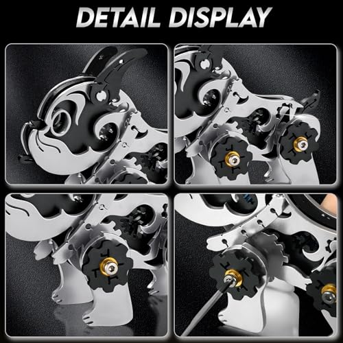 3D Metal Puzzles for Adults,Mechanical Bulldog Art Craft Gifts Toys - color: A5-bulldag