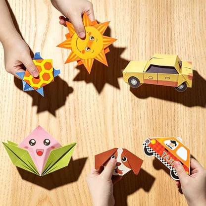 Origami Kit for Kids Ages 5-8 8-12, Origami Paper with Guiding Book, 54 Sheets Paper with 27 Patterns, DIY Art and Craft Supplies for Beginners and Children