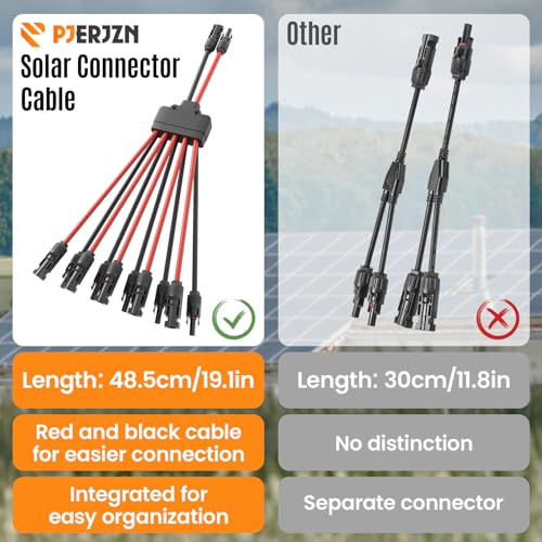 Solar Panel Connector 10 to 2 Solar Y Branch Connectors PV Panels Parallel Connectors Kit Adapter Waterproof Wire Plug Tool for Solar Panel(2 Pcak MF/FFFFFMMMMM) - color: 2 Pack, size: 10 to 2