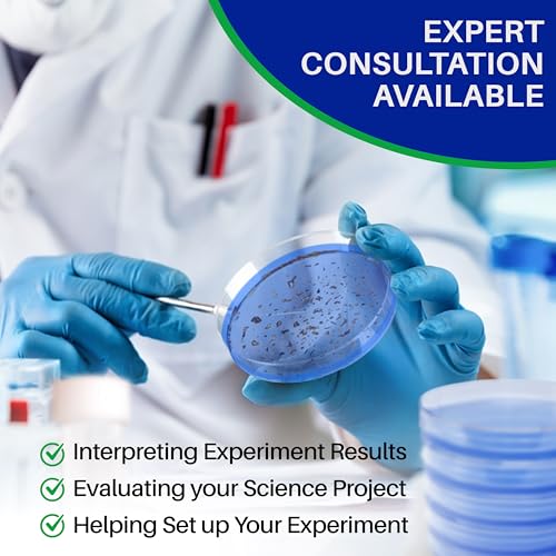 Evviva Sciences Nutrient Agar Petri Dishes Science Project Kit, Pre-Poured Agar Plates for Science Experiments, with Experiment eBook (Blue) - color: Blue