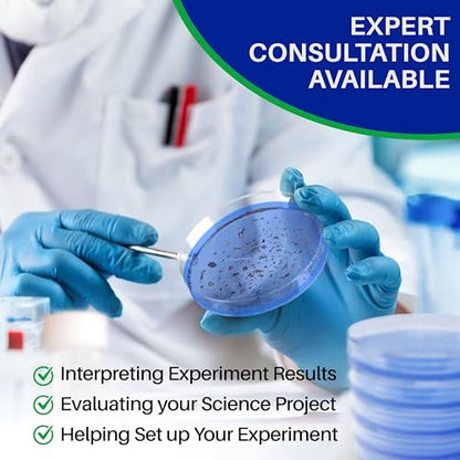 Evviva Sciences Nutrient Agar Petri Dishes Science Project Kit, Pre-Poured Agar Plates for Science Experiments, with Experiment eBook (Blue) - color: Blue