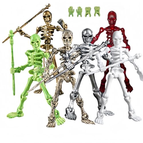 6 Pcs T13 Skeleton Action Figures Set,Titan Dummy 13,Skeleton Toy