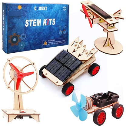 8 Set STEM Kits - Solar Power Motor Kit for Boys to Build,STEM Electric Projects Engineering Set for Girls