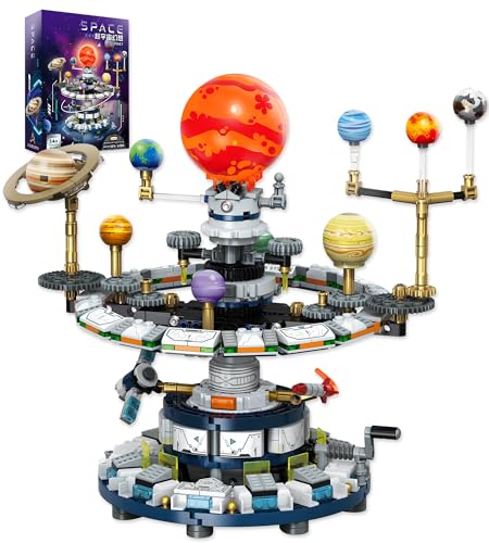 Rotatable Solar System Building Set, Space Exploration Building Blocks Set, Solar System Toys for Birthday for Teens Ages 12-14+ (963pcs)