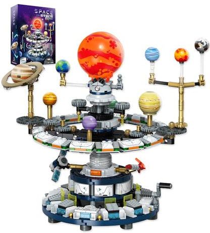 Rotatable Solar System Building Set, Space Exploration Building Blocks Set, Solar System Toys for Birthday for Teens Ages 12-14+ (963pcs)