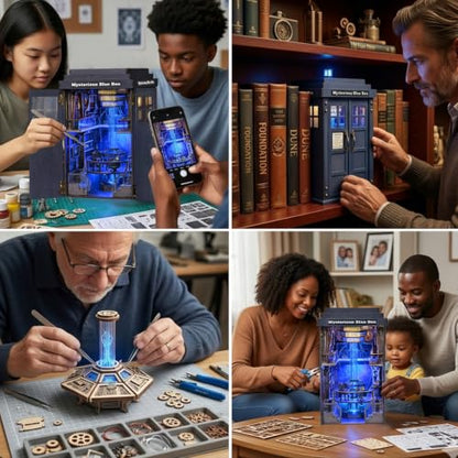 TOYQI Book Nook Kit, DIY Miniature Dollhouse Kit for Adults and Teens - color: Mysterious Blue Box