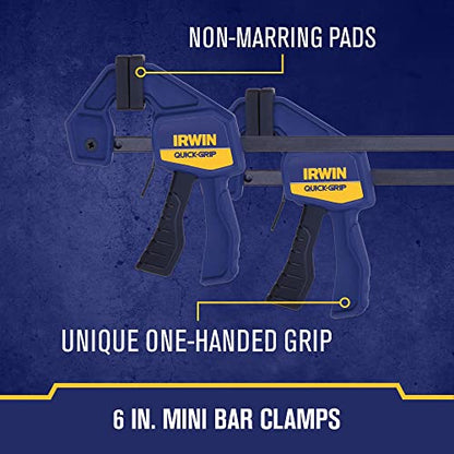 IRWIN QUICK-GRIP Clamps for Woodworking, Quick Release Triggers, 6 Inch, 8 Piece Set (IRHT83220) - style: 8 Pack