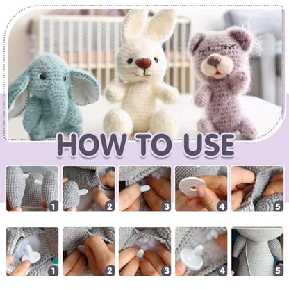 TOAOB 20 Set 30mm Doll Joints for Amigurumis Crochet White Movable Plastic Animals Joints for Crochet Stuffed Animals Crafts Puppets Limbs and Arms Leg Neck Joints Doll Making - size: 30mm
