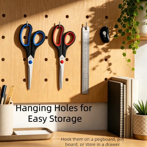 Office Scissors Set 4 Pack All Purpose Heavy Duty, Sharp Stainless Steel