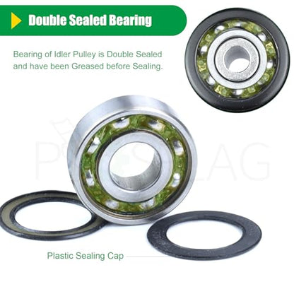 2 Pack 197379 Idler Pulley Craftsman for Husqvarna 54" Z254 RZ5424 - color: T7 2x196106