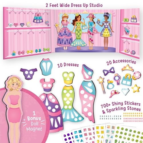 Imagimake DIY Magnetic Dress-Up Princess, 30 Magnetic Dresses & Accessories - style: Princess