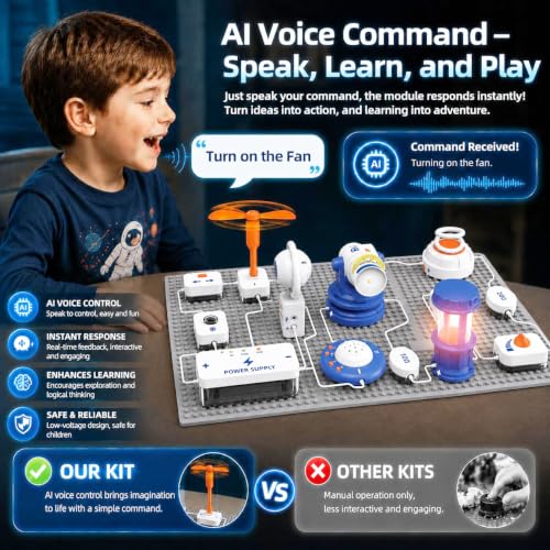 STEM Science Kit for Kids, Electronics Circuit Exploration Toy, 37 PCS - size: Medium - 300+ Projects