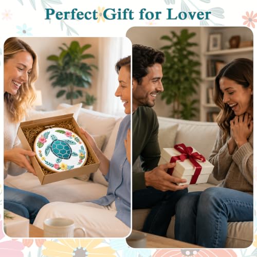 Louise Maelys Sea Turtle Embroidery Kit for Beginners, Ocean DIY Craft - color: Sea Turtle