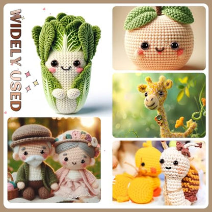 TOAOB 60pcs 12mm Brown Safety Eyes for Crocheting Craft Stuffed Animals Eye - color: Brown