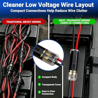160Pcs Quick Wire Connectors,2 Pin,No-Strip,18-22 AWG