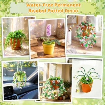 Deluxe Beaded Plant Kit, DIY Forever Plant Gift Kit with Video Tutorials - color: Forever Plant Gift Collection - Deluxe Kit