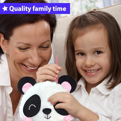 KRAFUN Panda Sewing Kit for Kids Ages 8-12 - No Scissors No Glue - color: Panda