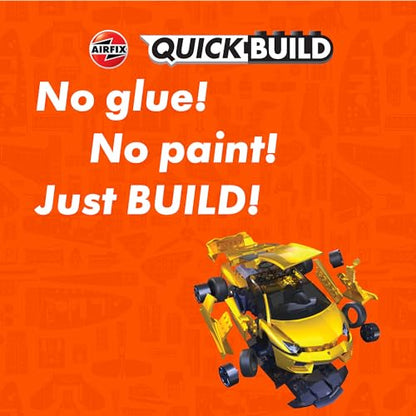 Airfix J6026 Quickbuild Plastic Model Car Kits - Lamborghini Aventador - Yellow - Easy Assembly Snap Together Model Kit, for Adults & Kids to Build, Sports, Building Toys Set