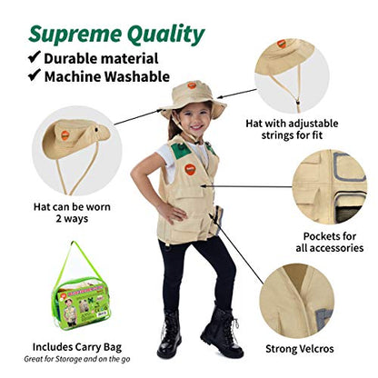 Born Toys Kids Safari Costume Zoo Keeper Dress Up Outfit for Toddler, 3+