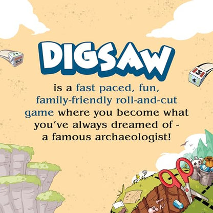 Digsaw: Roll-and-Cut Archaeology Game, Fun Family Game for Ages 14+