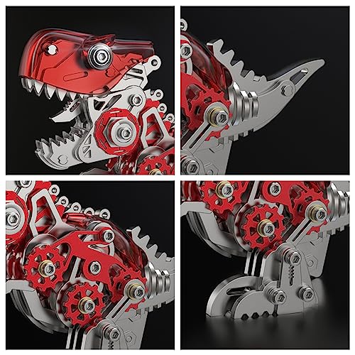 FILASLFT 3D Metal Puzzles for Adults,Dinosaur Model Tyrannosaurus Rex - color: B6-tyrannosaurus Rex-red