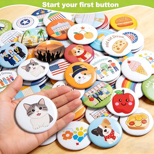 Button Maker Machine 58mm (2.25 in) Installation-Free, DIY Button Pin Maker Machine, Badge Punch Press with Free 100pcs Badge Supplies & Pictures & Circle Cutter - size: Round 58mm (2.25 inch)