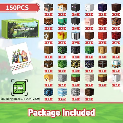 Intoypad 150PCS Magnetic Blocks, Magnetic Building Tiles STEM Toys for Kids - style: 150Pcs