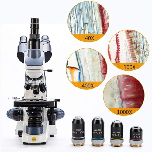 Swift Compound Trinocular Microscope SW380T,40X-2500X Magnification,Siedentopf Head,Two-Layer Mechanical Stage,with Swiftcam 18 Megapixel Camera and 100 PCS Blank Slides and Cover Slips - size: SW380T+swiftcam18 MP（3.0 USB）