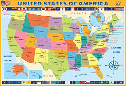 EuroGraphics Map of the United States of America Jigsaw Puzzle (200-Piece) - size: 200 Piece Puzzle, style: EuroGraphics Map of the United States of America Jigsaw Puzzle (200-Piece)