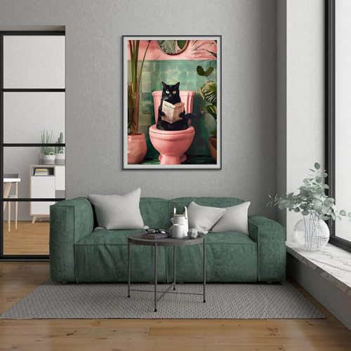 Diamond Art Kits for Adults,Black Cat Diamond Painting Kits 12 x 16in - color: DP00409