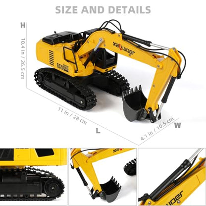 Remote Control Excavator for Boys with Sound & Lights for 40+ Mins Play