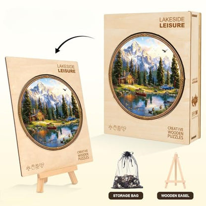 Lakeside Leisure Puzzles Adults Gifts Wooden 100 Pieces 8.5 * 8.5in - color: Lakeside Leisure, size: Small