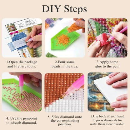 CHWGLFGG 5D Flower Diamond Art Kits for Adults Beginners 13.7X 13.7 Inch - color: KM1076-1