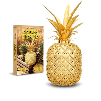 Piececool 3D Metal Puzzles Golden Pineapple Model Kits for Adults Assembly DIY Model, Desk Decor