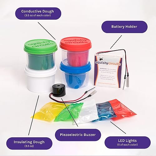 Squishy Circuits Standard Kit - Explore Electrical Circuits with Play Dough - STEM Science Kits for Kids Age 8-12 - Fun and Educational at Home, Classroom, Camp, and More! - style: Standard Kit