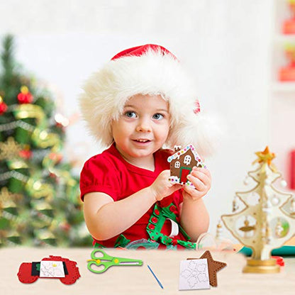 CiyvoLyeen Christmas Sewing Kit for Kids -Easy & Fun Felt Sewing Crafts, Christmas Ornaments Arts and Crafts Gift for Girls & Boys, Play and Learn My First Sewing Kit for Ages 6 7 8 9 10 11 12