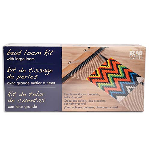 The Beadsmith Extra Wide Metal Bead Loom Kit, Includes Extra Wide Loom (14.5" x 6" x 8.5"), Thread, Needles, and 36 Grams Glass Beads for Bracelets, Necklaces, Belts, and More - size: 14.5" x 6" x 8.5"