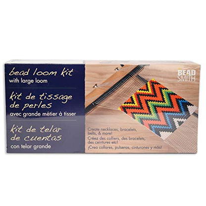 The Beadsmith Extra Wide Metal Bead Loom Kit, Includes Extra Wide Loom (14.5" x 6" x 8.5"), Thread, Needles, and 36 Grams Glass Beads for Bracelets, Necklaces, Belts, and More - size: 14.5" x 6" x 8.5"