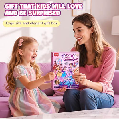 JoyCat Poke Art Kit for Girls, 3D Princess Craft with Fairy Tale Castle - color: Fairy Tale Princess Kit