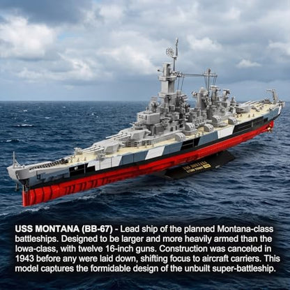 USS Montana - BB-67 Battleship Building Block Set,2956 PCS - style: USS Montana BB-67