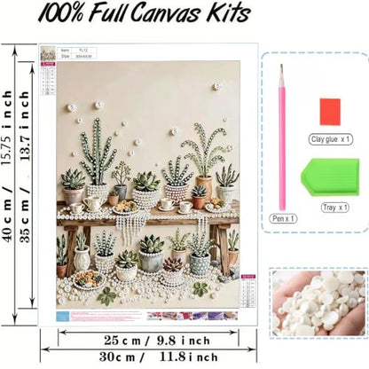 Succulent Pearl Diamond Painting Kits for Adults, Diamond Art for Plant - color: PL12-1