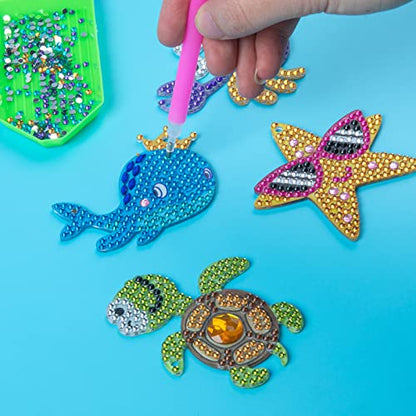 Labeol Diamond Art Kits for Kids with 5D Diamond Creat Your Own GEM Keychains Arts and Crafts for Kids Ages 8-12 Christmas Stocking Birthday Gifts for Kids 6+ - style: Ocean