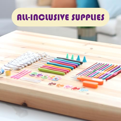 Crochet Kit for Beginners Adults and Kids - Beginner Crochet Kit for Adults with Step-by-Step Video Tutorials, Amigurumi and Crocheting Kit, Crochet Starter Kit with Crochet Yarn and Crochet Backpack - color: Black, style: Crochet Kit + Bag