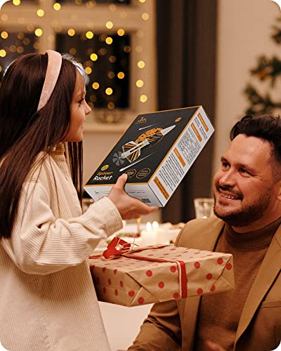 SainSmart Jr. Rocket Launcher for Kids - Motorized Air Rocket Launch up to 200 ft, Safely Land with Parachute, Self-Launching Outdoor Toy, White - style: Unique White