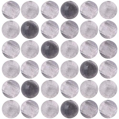 Natural Stone Beads 100pcs Round Genuine Real Stone Beading Loose Gemstones Hole Size 1mm DIY Smooth Bead for Bracelet Necklace Earrings Jewelry Making (Gloud Grey Quartz, 8mm) - color: Gloud Grey Quartz, size: 8mm