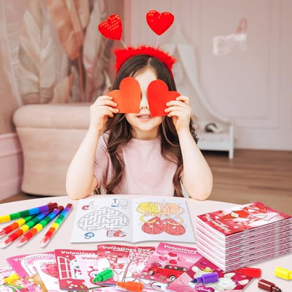 BenLouis 24 Pcs Valentine's Day Mini Coloring Books for Kids Party Favors - style: Valentines Day