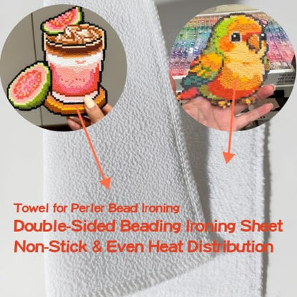 Fuse Bead Iron Paper Ironing Cloth Thick Texture Edge Binding Heat-Resistant Reusable Rainbow Gradient Fabric for Fuse Bead Towel Iron-On Transfer Craft Accessories Tool(Size:7.9"X6"A5) - size: Medium