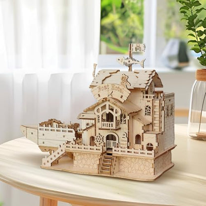 3D Wooden Puzzles for Adults, DIY Pirate Ship Model Building Kit